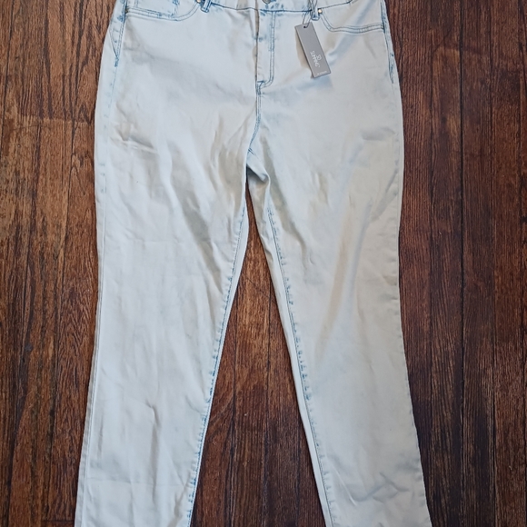 NWT CHICO'S *So Slimming * Jeggings , Sz 2.5 (14- Long) Faded Off-white Blue - Picture 2 of 13